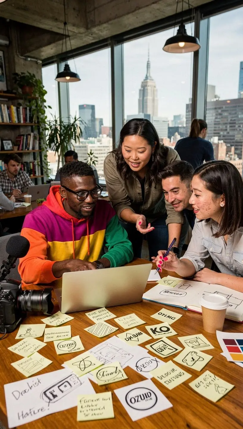Proces filmowania materiału wideo do personalnej kampanii promocyjnej w studio z wysokiej jakości kamerami.
